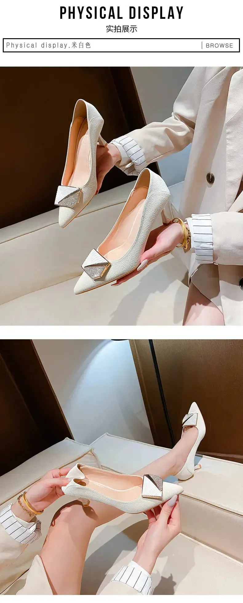 Toe Sequins Fine Heeled High Heels Elegant Sexy Ladies Sandals Wedding Shoes Banquet Shoes Women's Shoes
