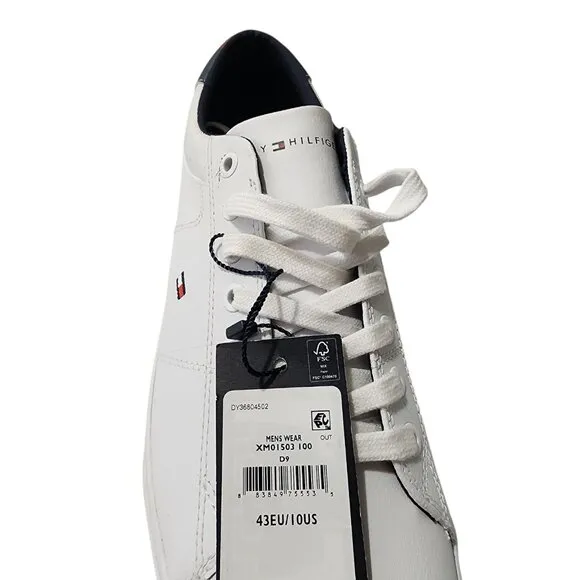 Tommy Hilfiger Men's Sneaker White Size 10 Memory Foam Insole Lace up