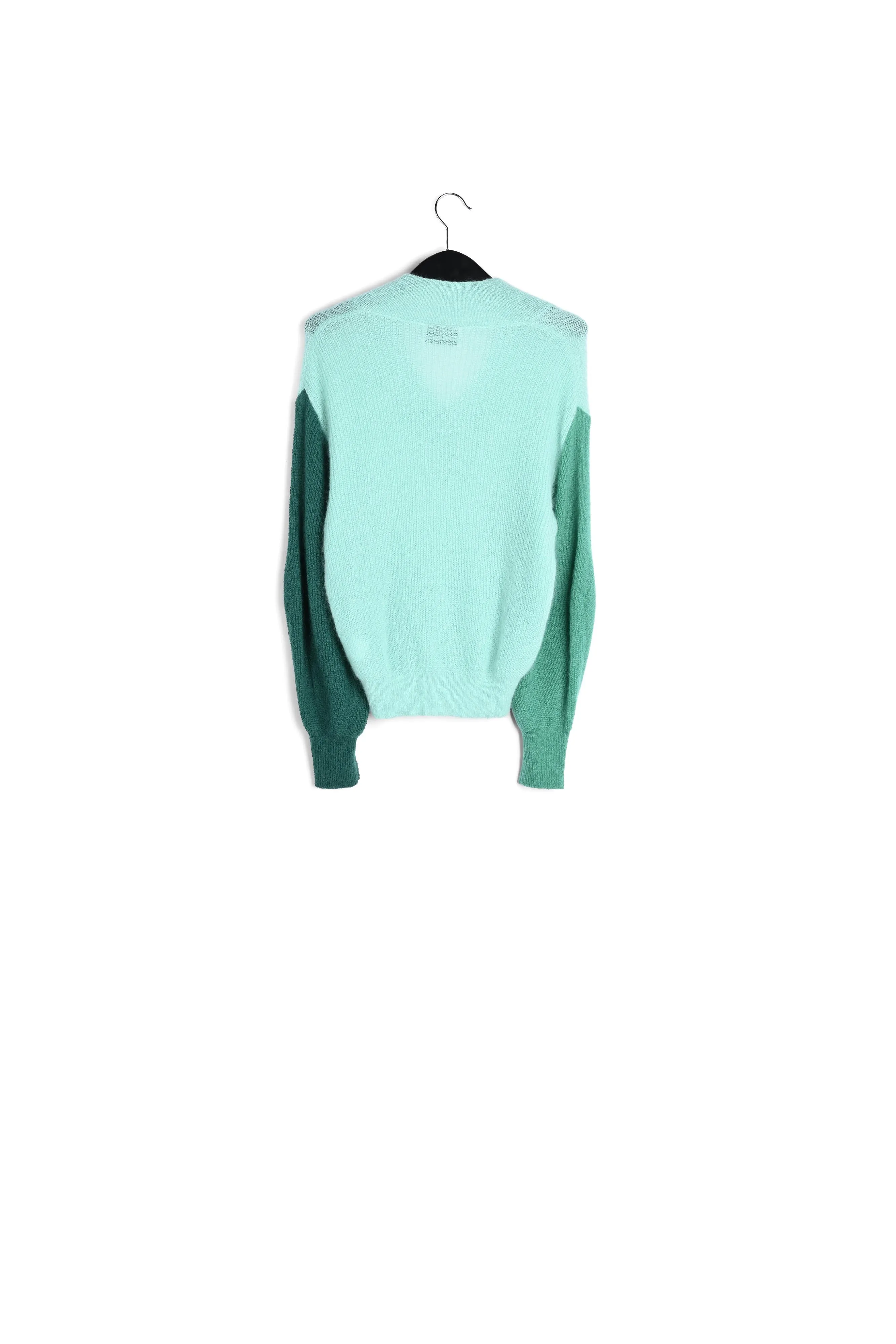 Turquoise v-neck mohair-blend sweater