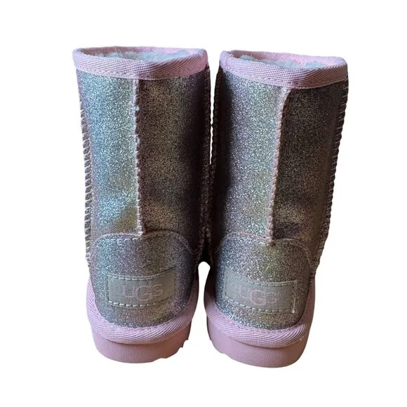 UGG Kids Classic II Glitter Boot in Metallic Rainbow Toddler Size 6 NWOB!