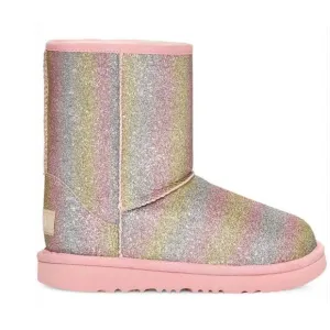 UGG Kids Classic II Glitter Boot in Metallic Rainbow Toddler Size 6 NWOB!