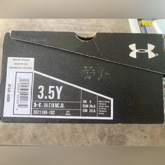 Under Armor Boys' UA C1N MC Jr. Football Cleats in White