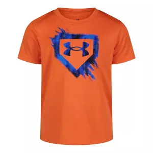 Under Armour Boys' UA Valley Etch Homeplate Short Sleeve Tee - Dark Tangerine