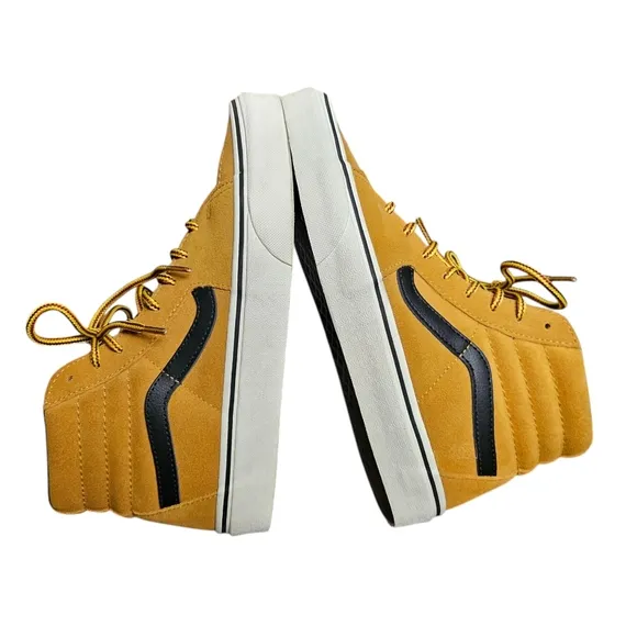 Vans Sk8-Hi Suede Hiker Tan Black Classic High Top Skate sz 5.5 New Without Tag