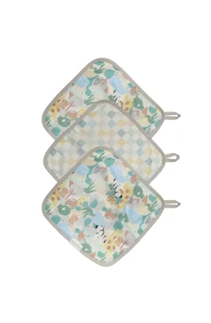 Washcloth Set - 3 Pack - Animal Puzzle