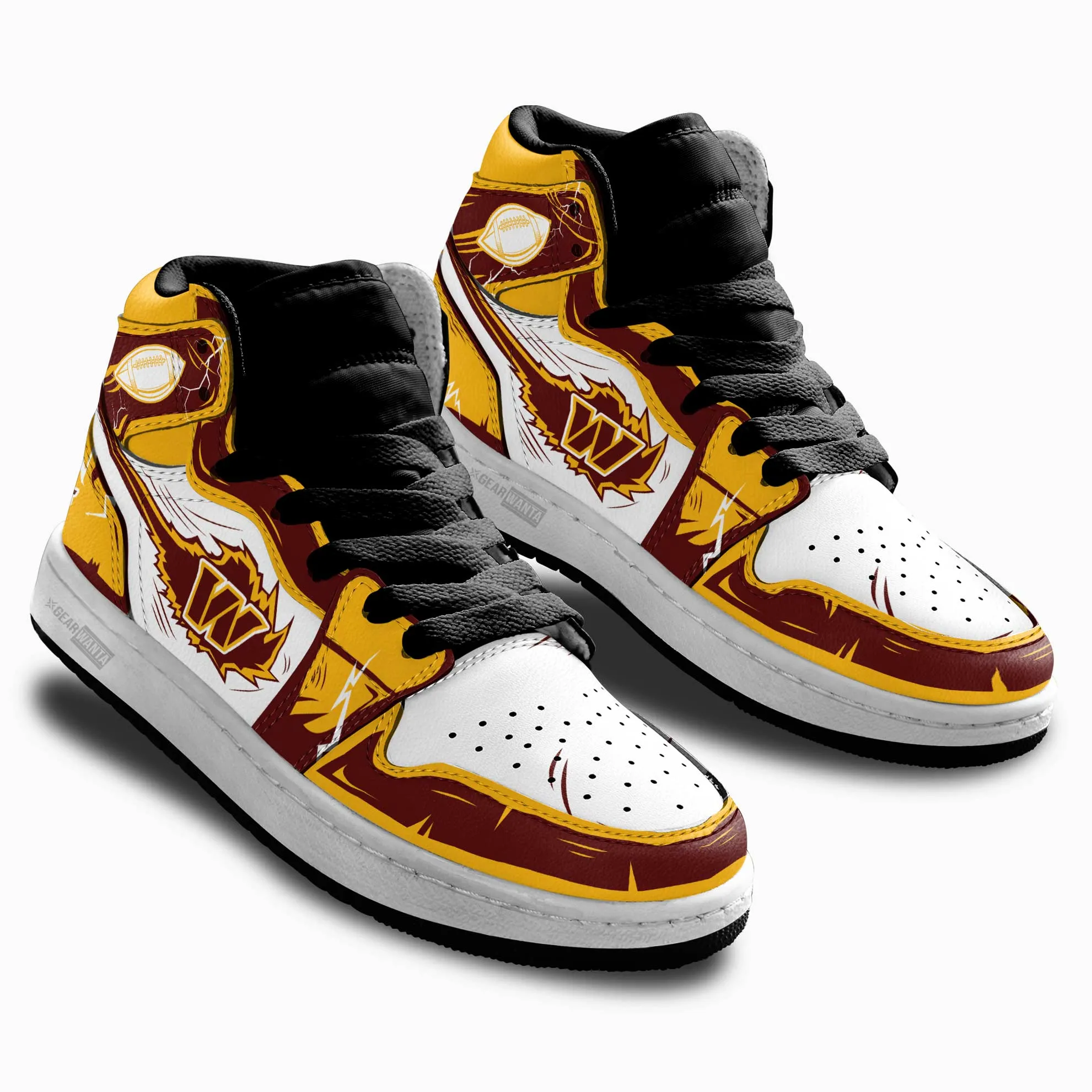 Washington Commanders Kid J1s Sneakers Custom