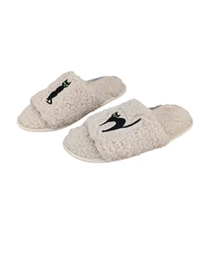 White Fluffy Cat Slippers