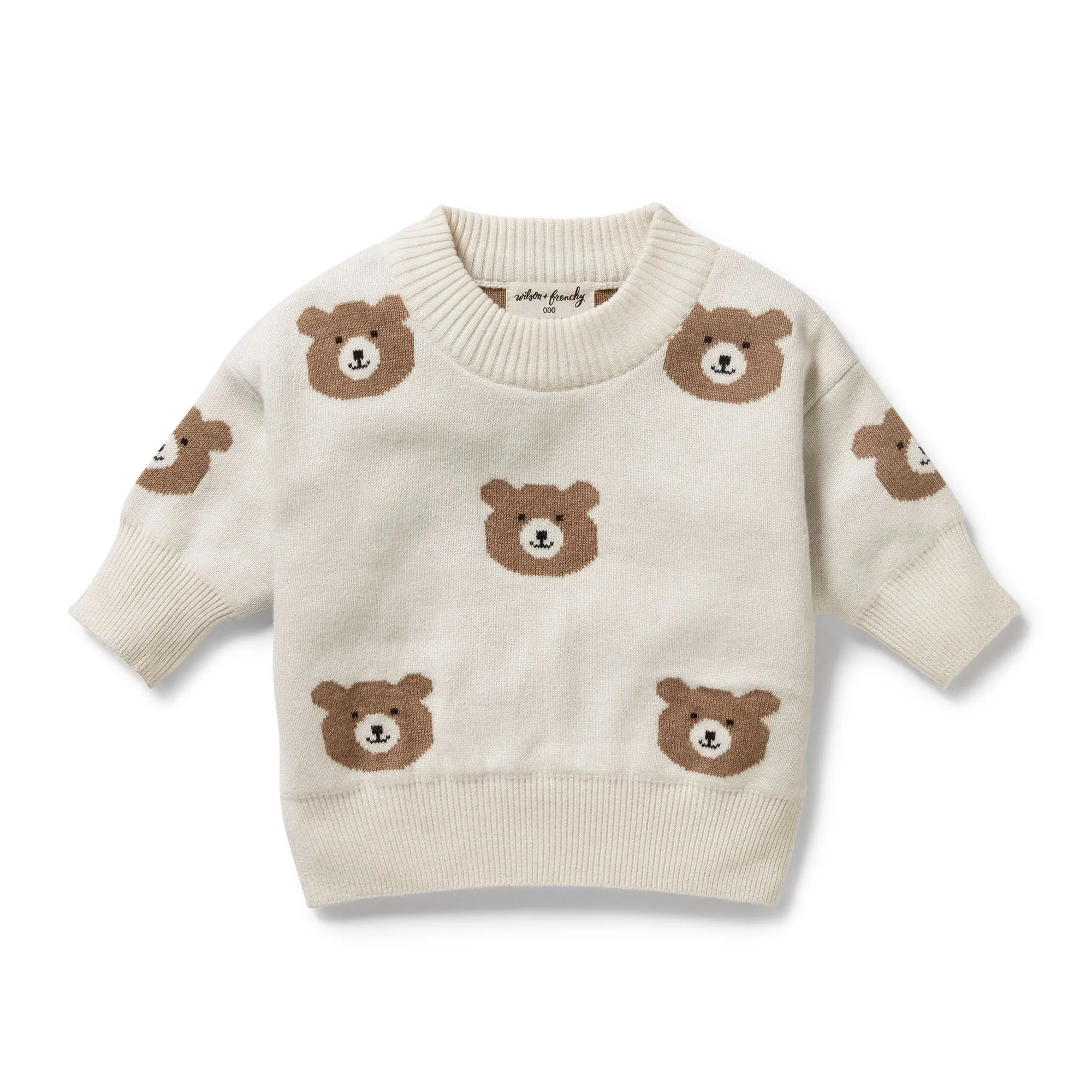 Wilson & Frenchy | Organic Knitted Jacquard Jumper - Beary Cute