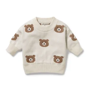 Wilson & Frenchy | Organic Knitted Jacquard Jumper - Beary Cute