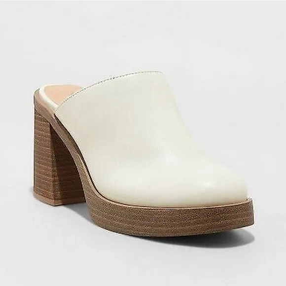 Women's 11 Men's 9 Universal Thread 3.75&quot; Chunky Block High Heel Slip On Mule