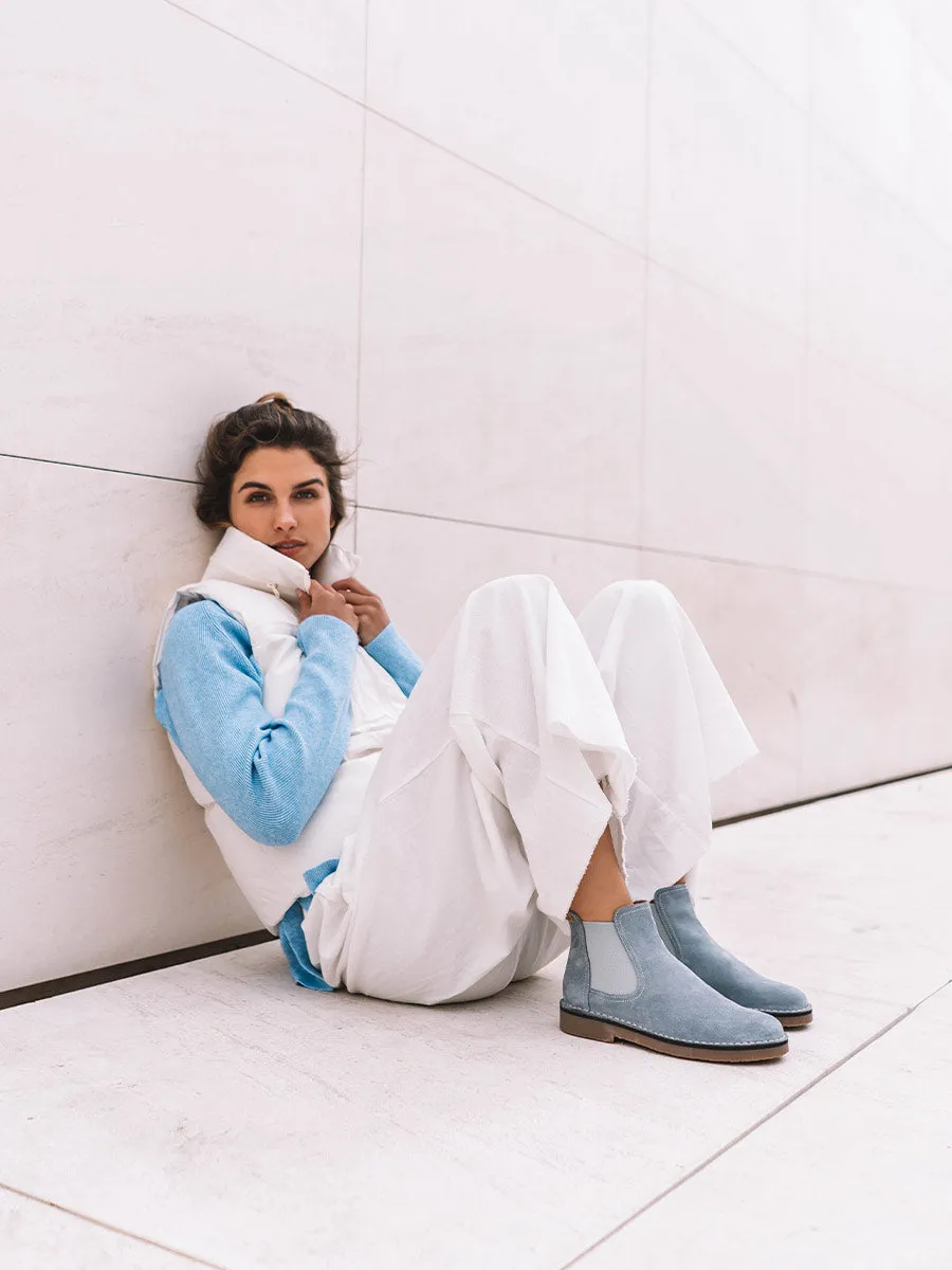 Women's Ankle boot in Suede in Blue - ISA-SY