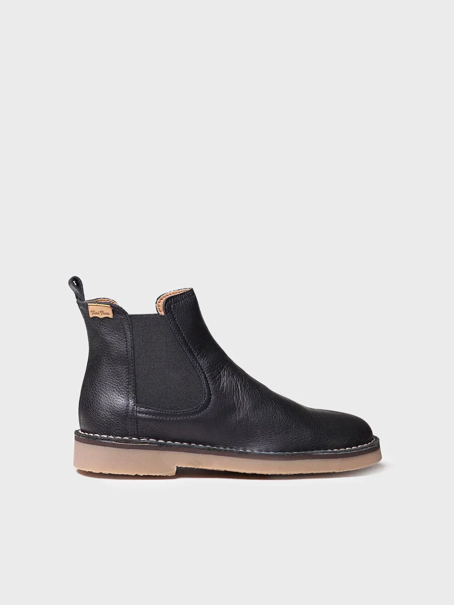 Women's Leather Ankle boot in Black - ISA-PO