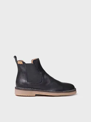 Women's Leather Ankle boot in Black - ISA-PO