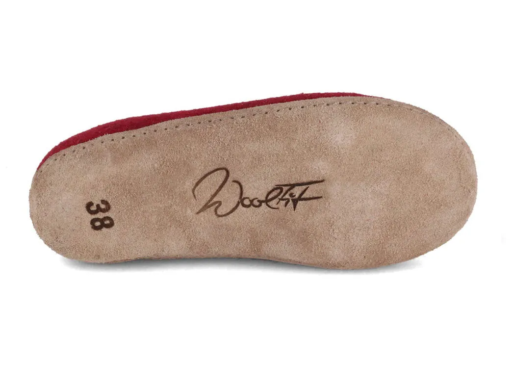 WoolFit® handmade Felt Slippers | Classic, dark red