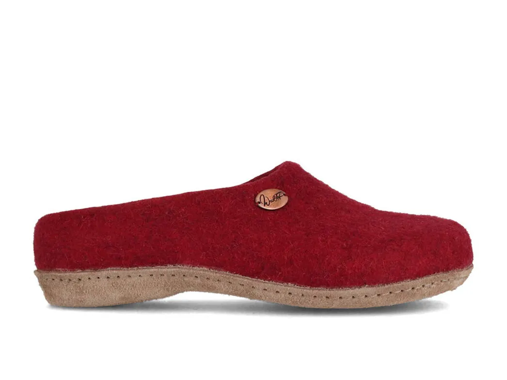 WoolFit® handmade Felt Slippers | Classic, dark red