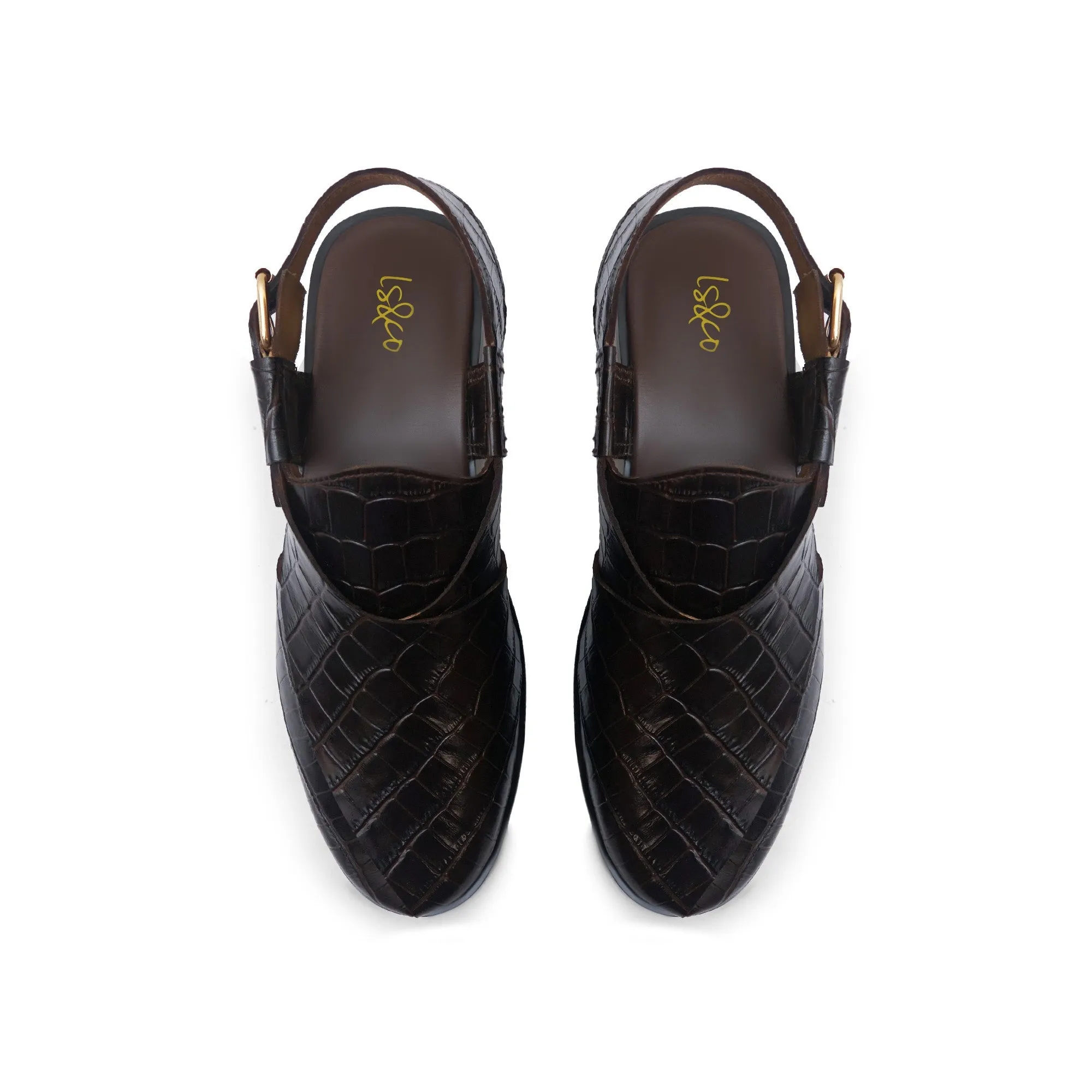 WS Pure leather Handmade Embossed Peshawari S-0863