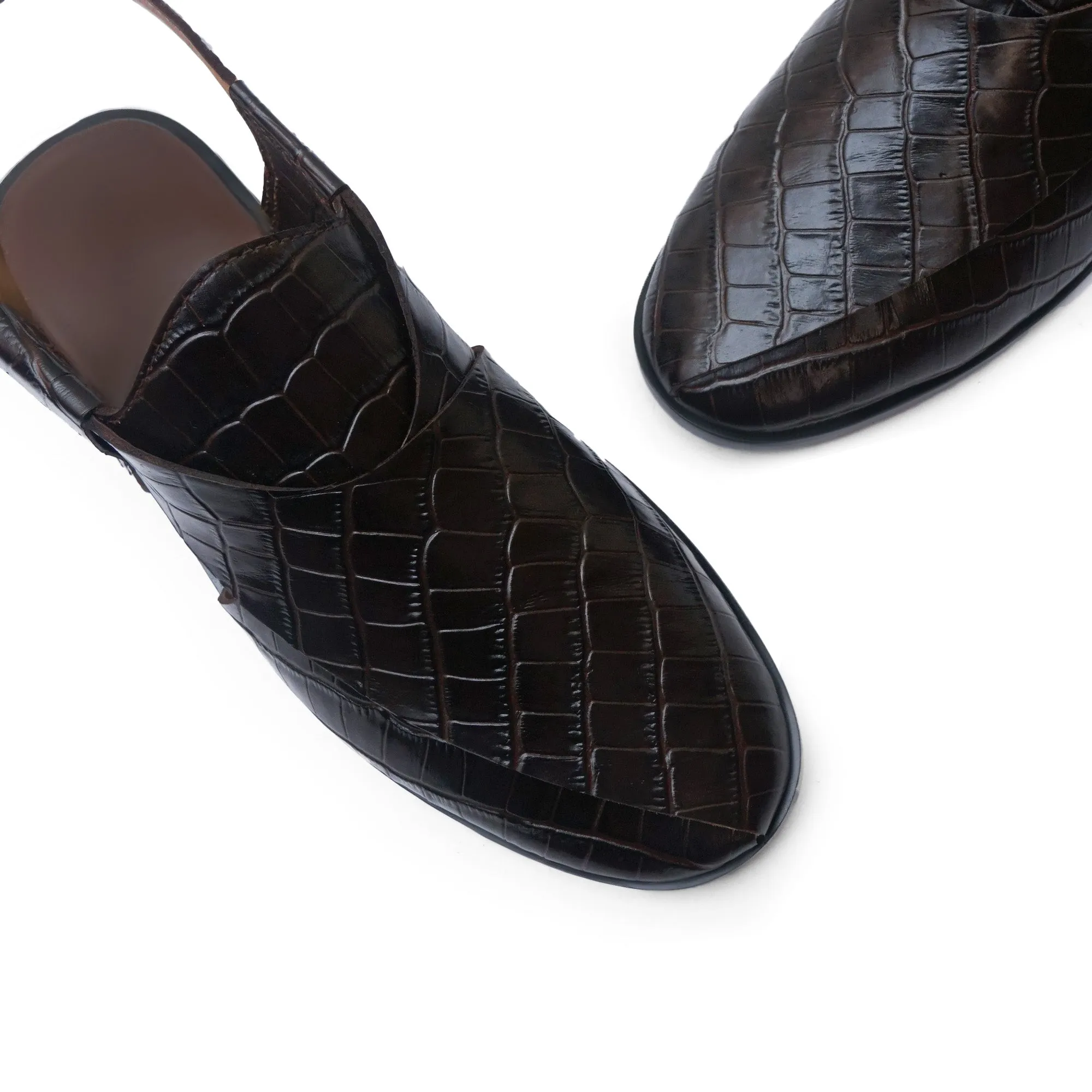 WS Pure leather Handmade Embossed Peshawari S-0863