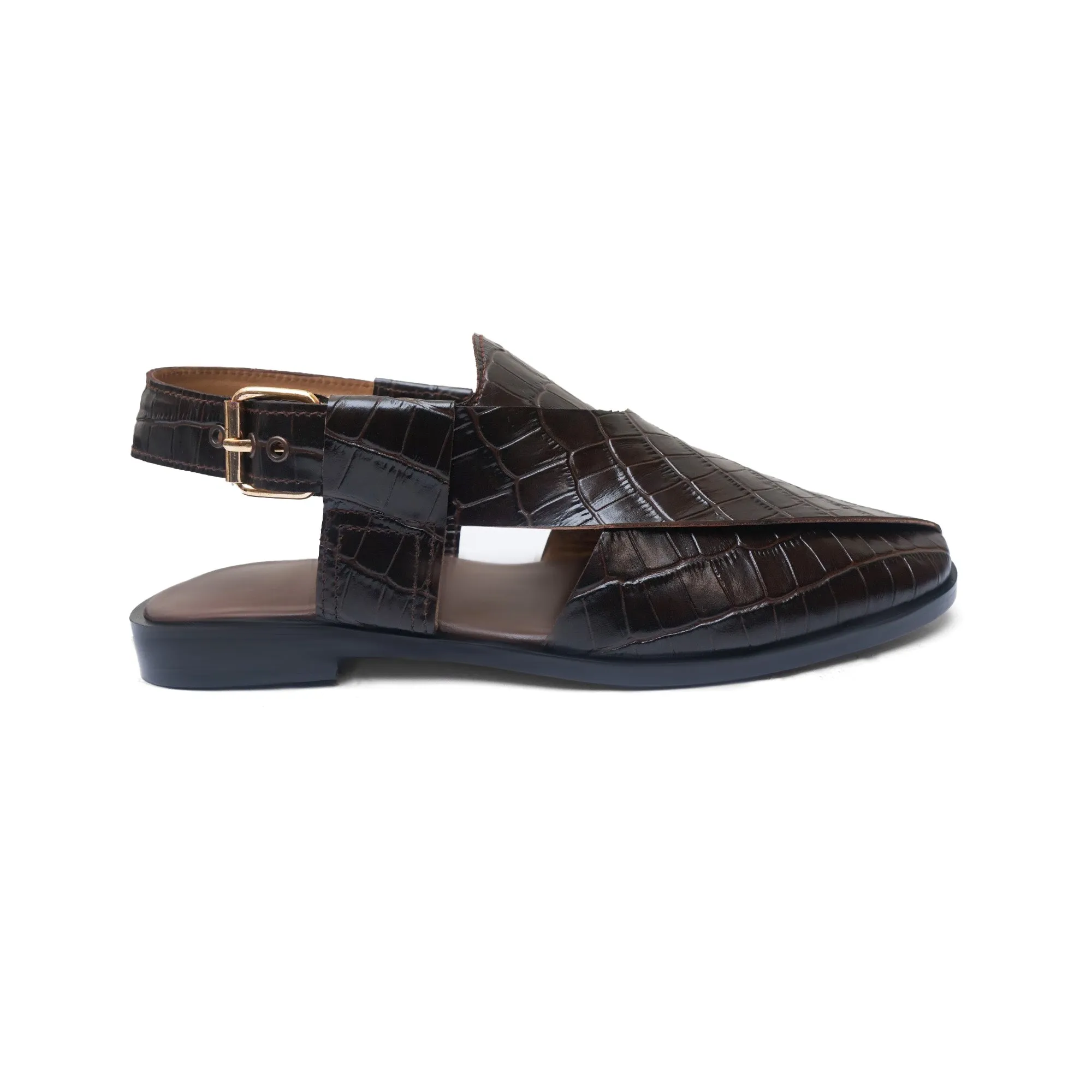 WS Pure leather Handmade Embossed Peshawari S-0863