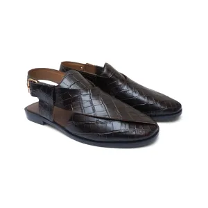 WS Pure leather Handmade Embossed Peshawari S-0863