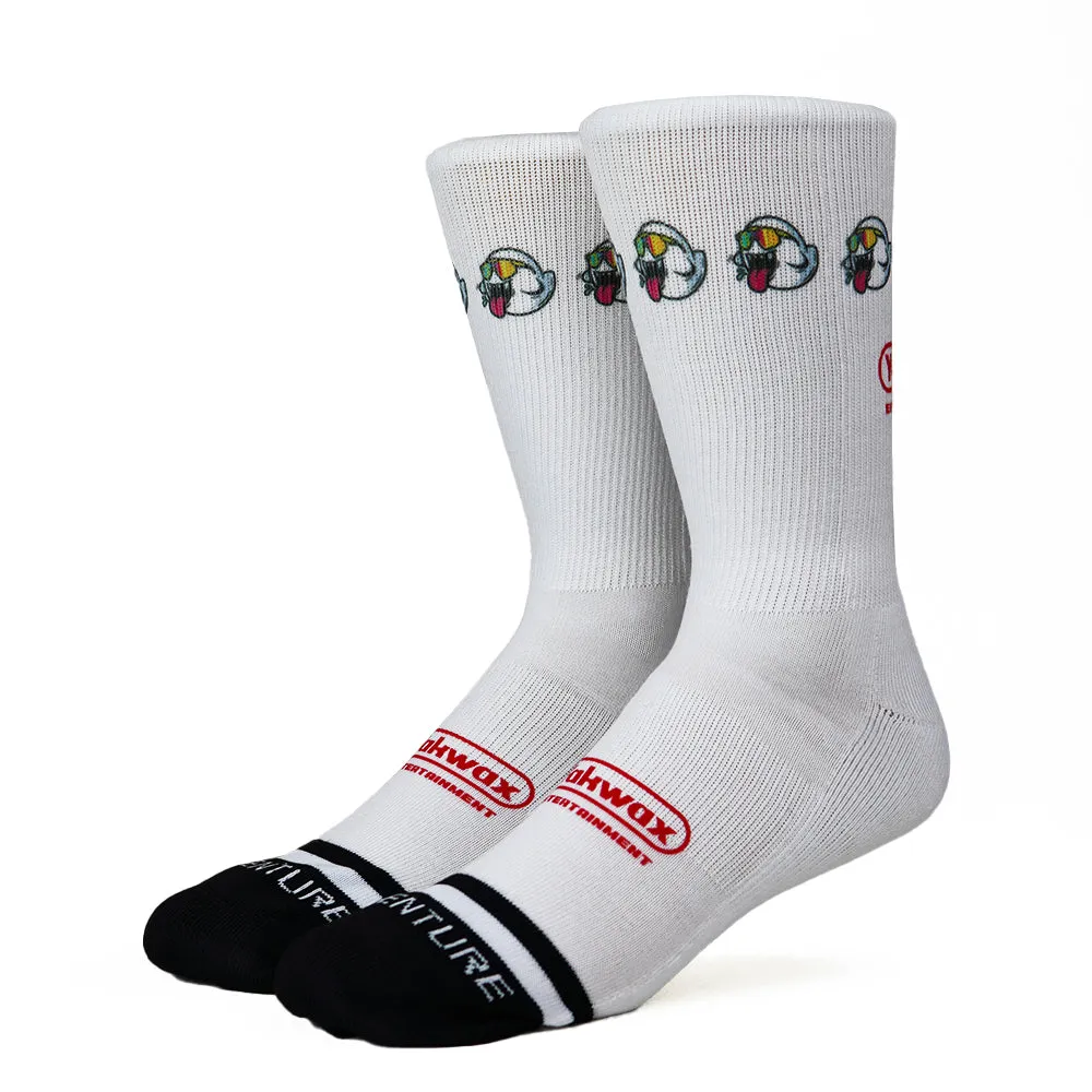 Yakwax Ghost Trails Socks - White