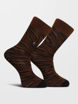 Zebra Socks - BITTER CHOCOLATE